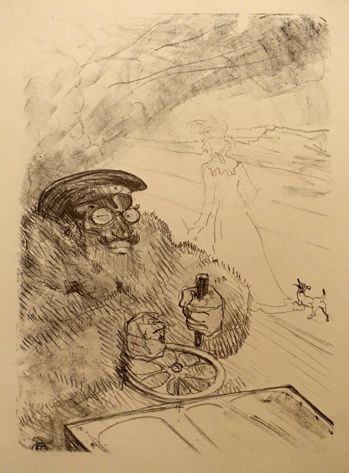 The Motorist by Henri de Toulouse-Lautrec, 1898, crayon lithograph on wove paper, only state, Wittrock 293 - Montreal Museum of Fine Arts - Montreal, Canada - DSC08820