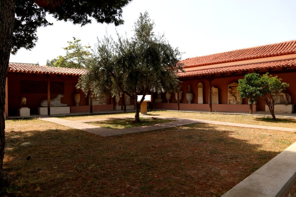 The portico in the forecourt of the Archaeological Museum of Kerameikos on 12 April 2018