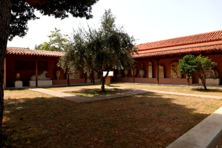 The portico in the forecourt of the Archaeological Museum of Kerameikos on 12 April 2018