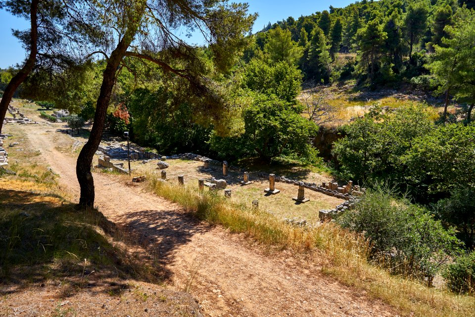 The ruins of the Temple of Amphiaraos at Oropos on 24 July 2020