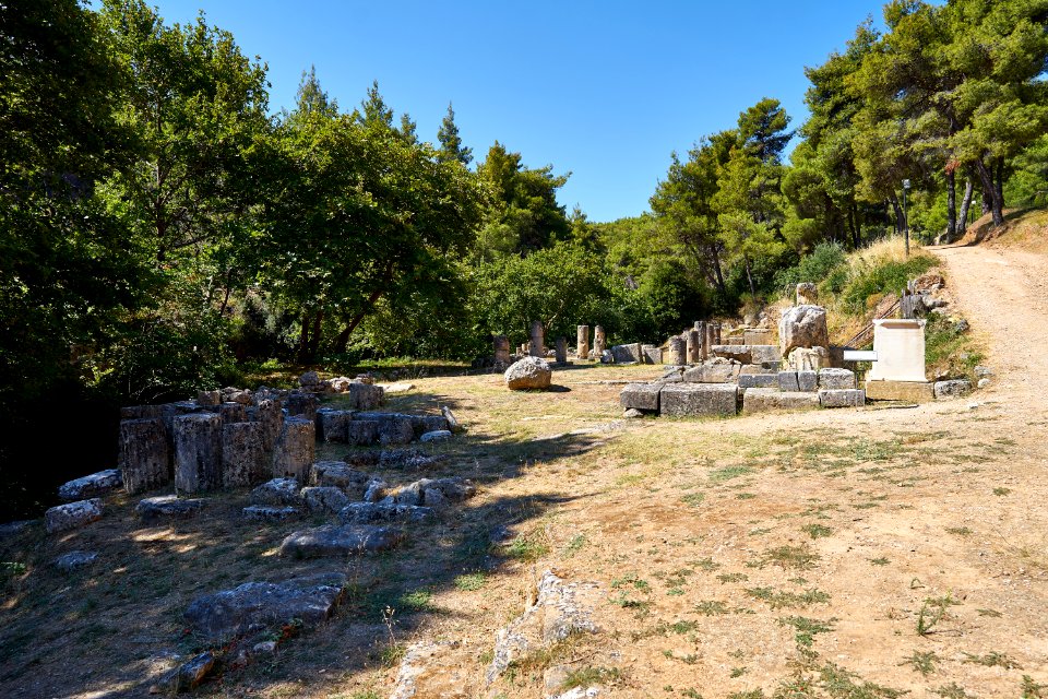 The ruins of the Temple of Amphiaraos in Oropos on July 24, 2020
