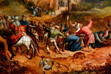 The Road to Calvary, by Herri Met de Bles, Flemish, detail, c. 1535, oil on wood panel - Princeton University Art Museum - DSC06663