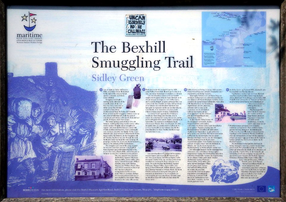 The Smuggling Trail Information Panel 4, Bexhill-on-Sea