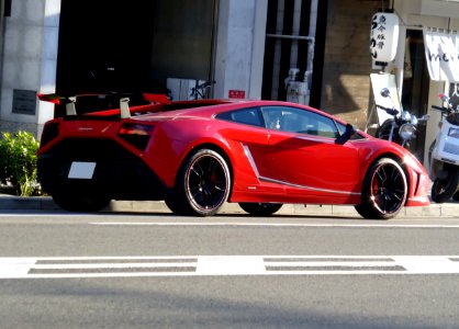 The rearview of Lamborghini Gallardo LP570-4 Squadra Corse