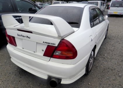 The rearview of Mitsubishi LANCER Evolution IV GSR