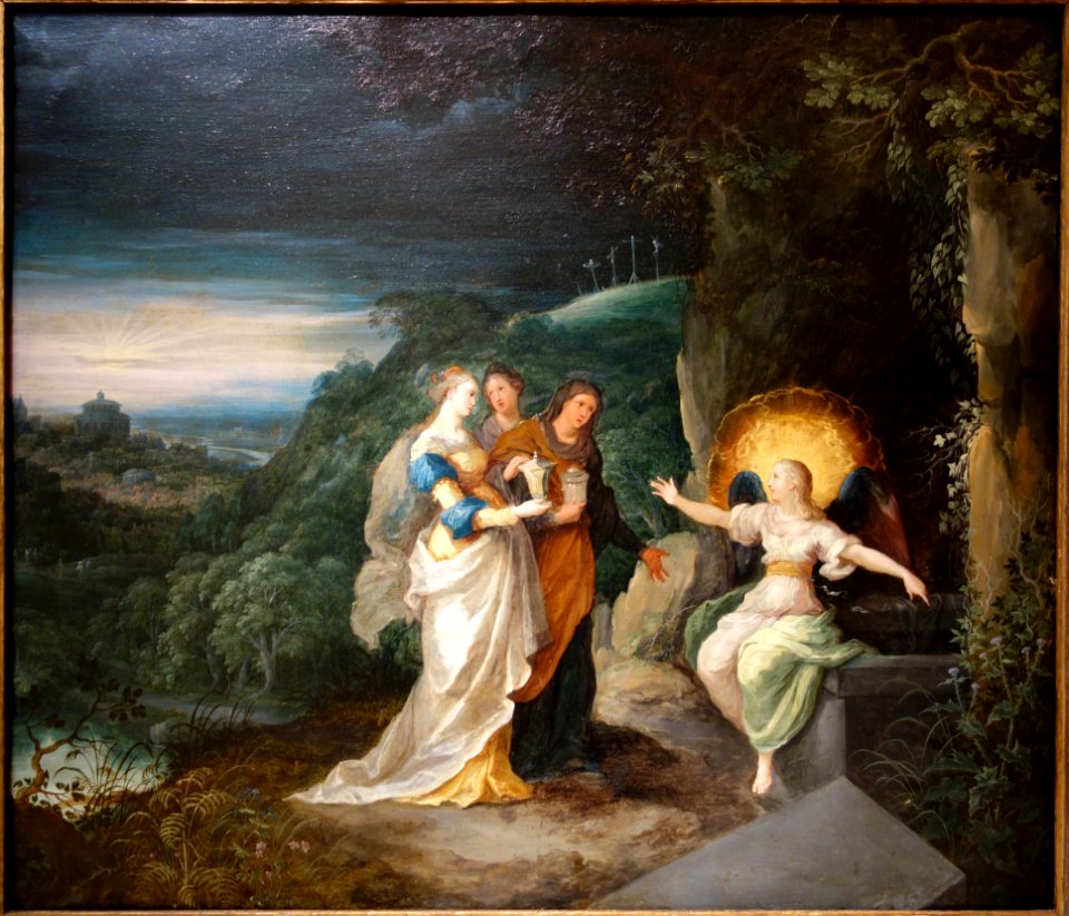 The Marys at the Tomb by Frans Francken II, view 1, Flemish, c. 1620, oil on copper - Chazen Museum of Art - DSC02040