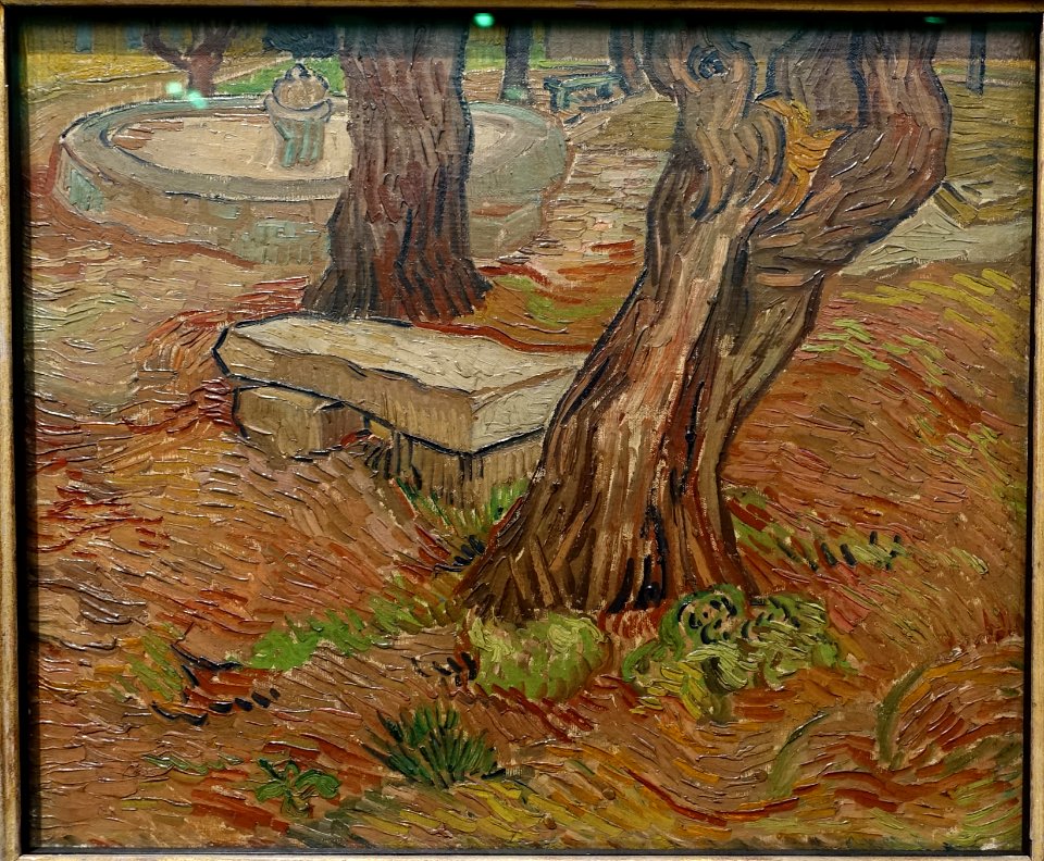 The Stone Bench in the Asylum at Saint-Remy, by Vincent van Gogh, 1889, oil on canvas - Museu de Arte de São Paulo - DSC07365