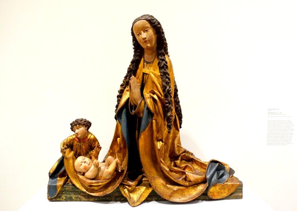 The Nativity, artist unknown, German, c. 1500, polychromed and gilded linden wood - Busch-Reisinger Museum, Harvard University - DSC01068