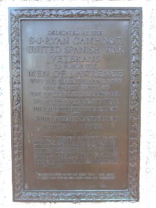 The Spanish War Veteran - plaque - Lawrence, MA - DSC03639