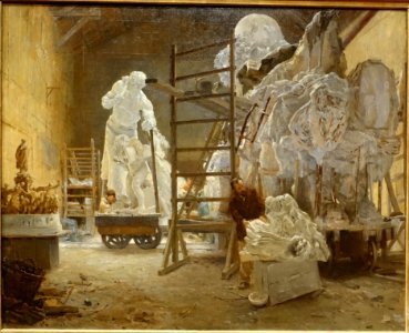 The Studio of Jules Dalou, by Alphonse Gaudefroy, French, 1887, oil on canvas - Middlebury College Museum of Art - Middlebury, VT - DSC08110 photo