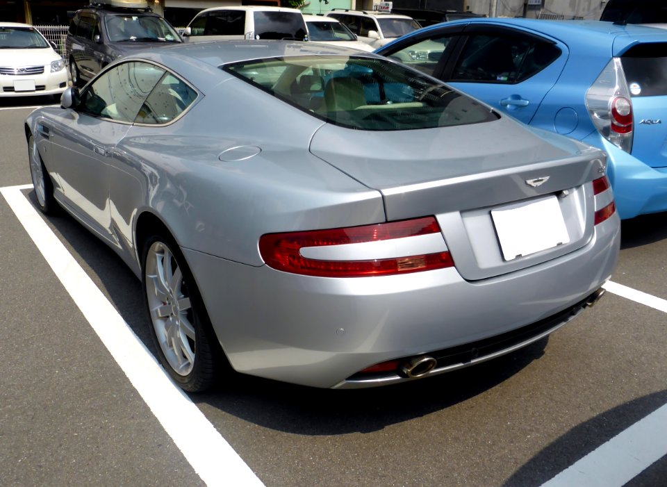 The rearview of Aston Martin DB9