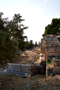 The ruins of the Stoa of Eumenes on September 20, 2020