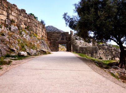 The road to the Lion Gate of Mycenae on 26 March 2019