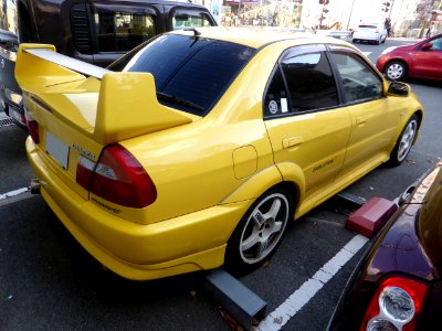 The rearview of Mitsubishi LANCER GSR EVOLUTION V