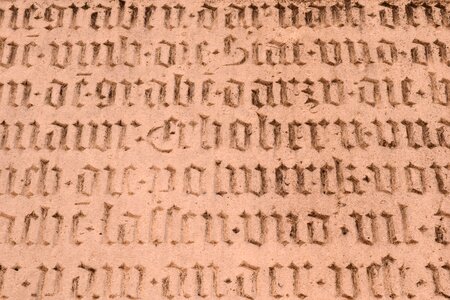 Old german scripture engraving stone