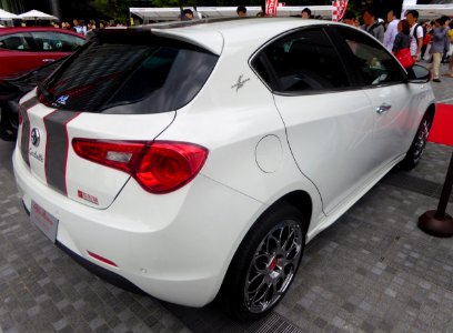 The rearview of Alfa Romeo Giulietta KEN OKUYAMA SPECIALE Bianca