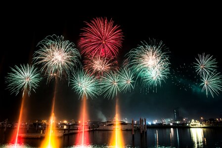 Fireworks marina night