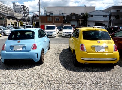 The rearview of FIAT 500 Pop & ABARTH 500
