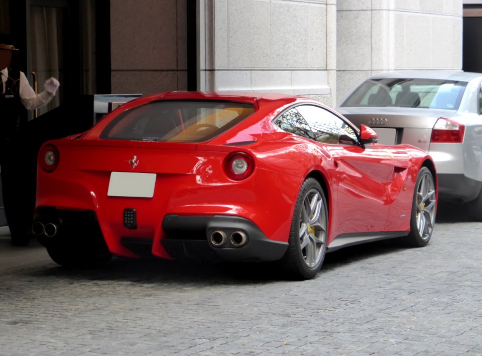 The rearview of Ferrari F12Berlinetta