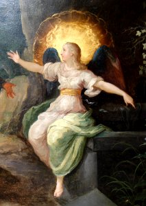 The Marys at the Tomb by Frans Francken II, view 2, Flemish, c. 1620, oil on copper - Chazen Museum of Art - DSC02043