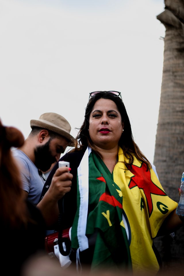 The solidarity protest for Rojava organized by Kurdish Jews on October 15th 2019 in Tel Aviv, Israel 50