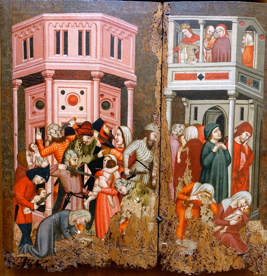 The Massacre of the Innocents, from the Infancy of Christ panels, artist unknown, Italy, c. 1376, tempera on panel - Musei Capitolini - Rome, Italy - DSC05971