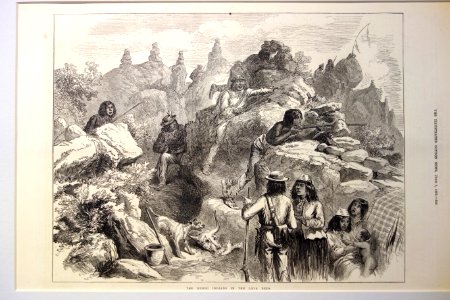 The Modoc Indians in the Lava Bed, William Simpson (1823-1899), London Illustrated News, 1873 - Mount Shasta Sisson Museum - DSC02857