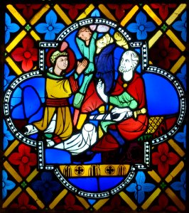 The Stoning of St. Stephen, Cologne, c. 1280, stained glass - Museum Schnütgen - Cologne, Germany - DSC09776