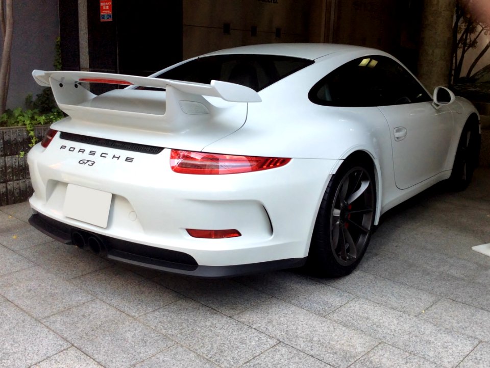 The rearview of Porsche 991 GT3