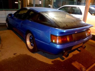 The rearview of Alpine V6 Turbo at night