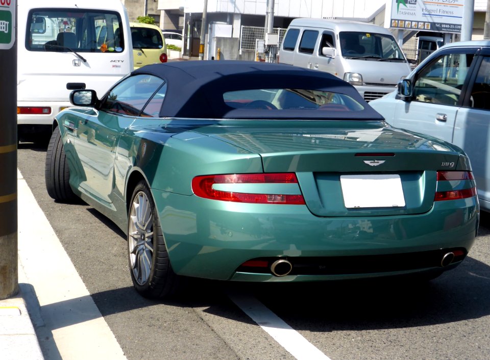 The rearview of Aston Martin DB9 Volante