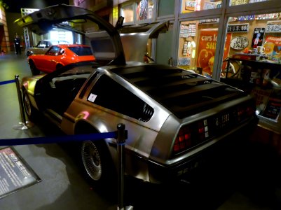 The rearview of 1981 De Lorean DMC-12