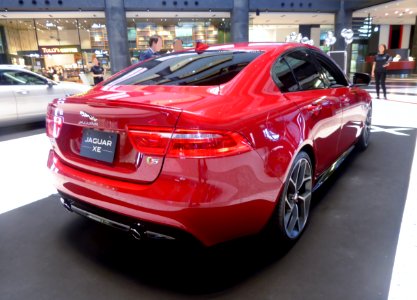 The rearview of Jaguar XE 3.0S