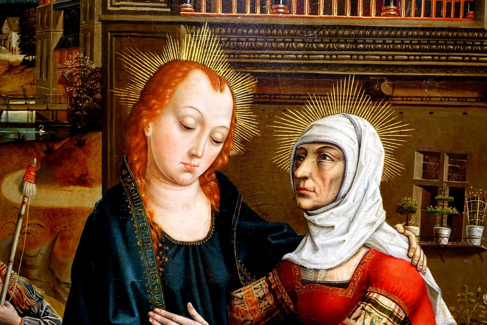 The Visitation by the Master of the Retablo of the Reyes Catolicos (Master of the Catholic Kings), detail, 1496-1497, oil on wood - University of Arizona Museum of Art - U. Arizona - Tucson, AZ - DSC08151