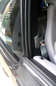 The rear doorknob of BMW i3