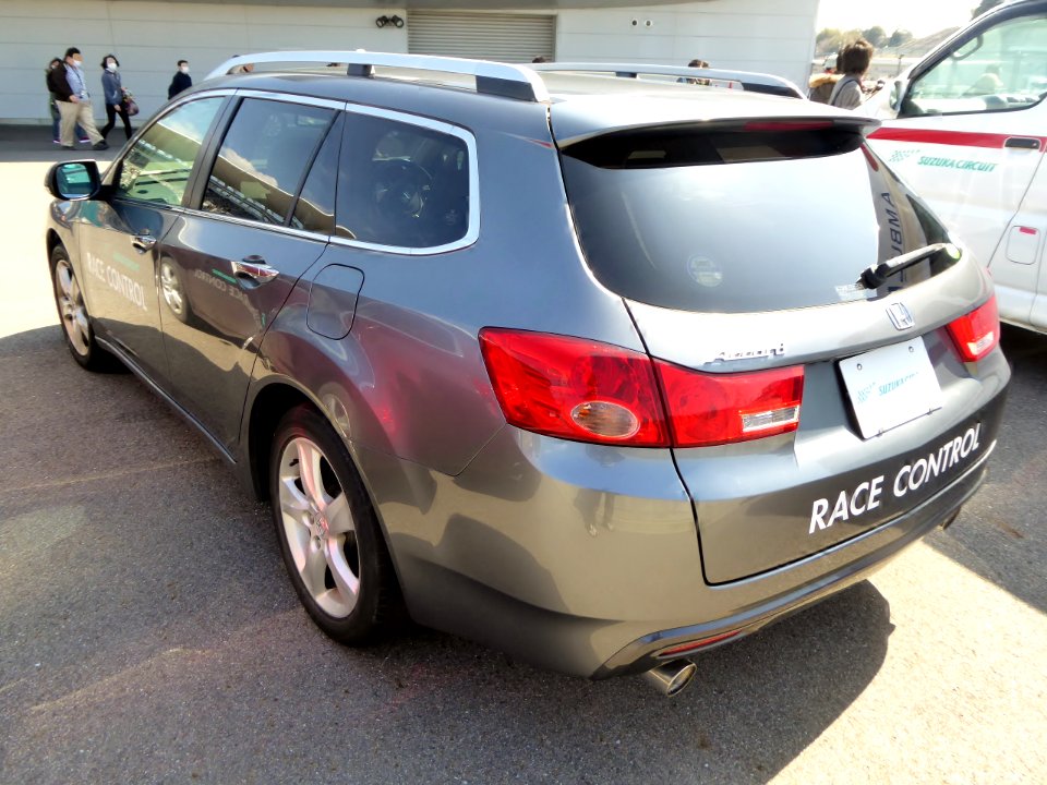 The rearview of Honda Accord Tourer (CW2) used as a race control car of Suzuka Circuit