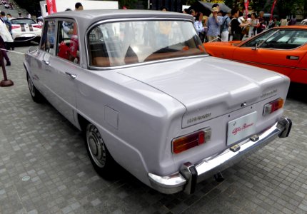 The rearview of Alfa Romeo Giulia Berlina 1300 Super