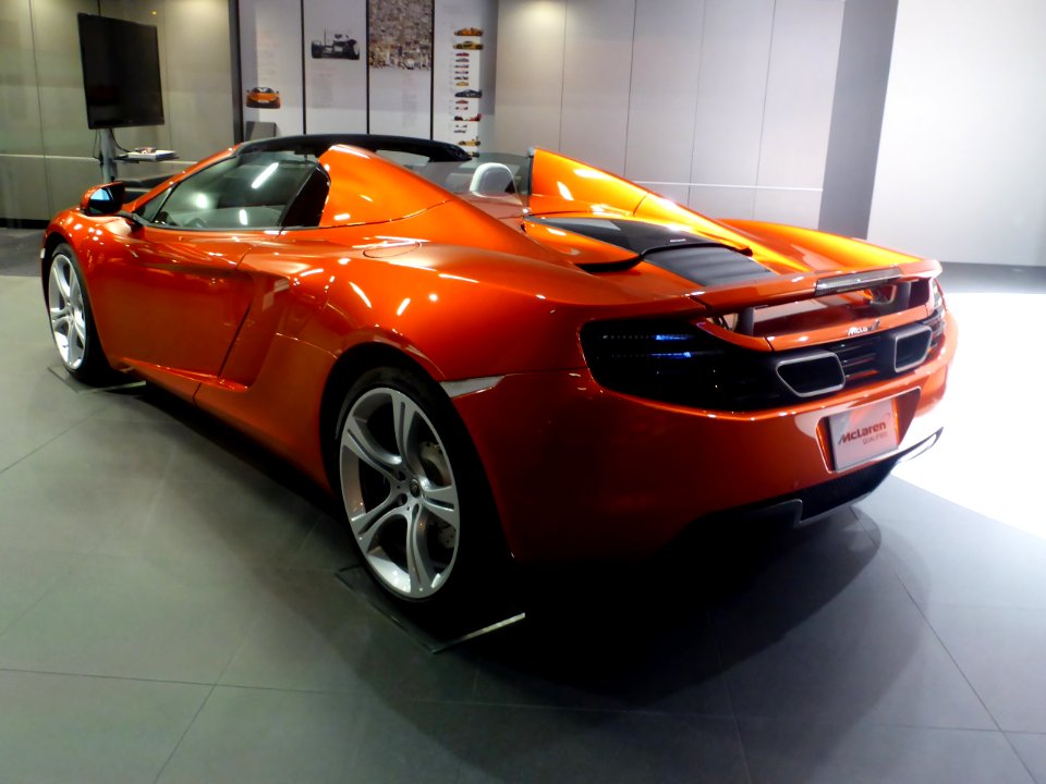 The rearview of McLaren MP4-12C SPIDER