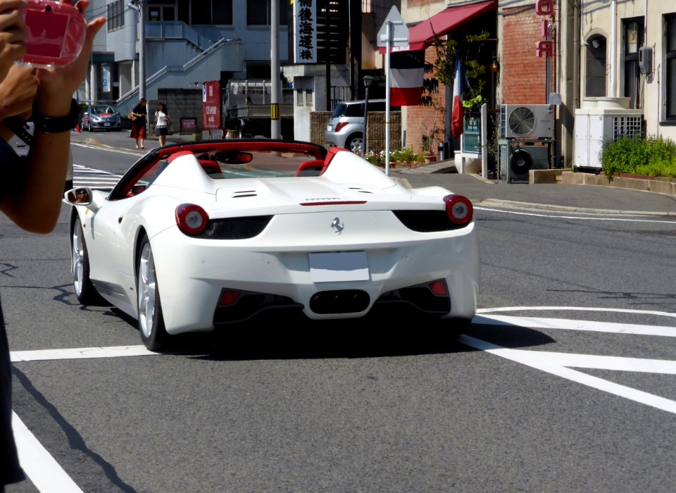 The rearview of Ferrari 458 SPIDER