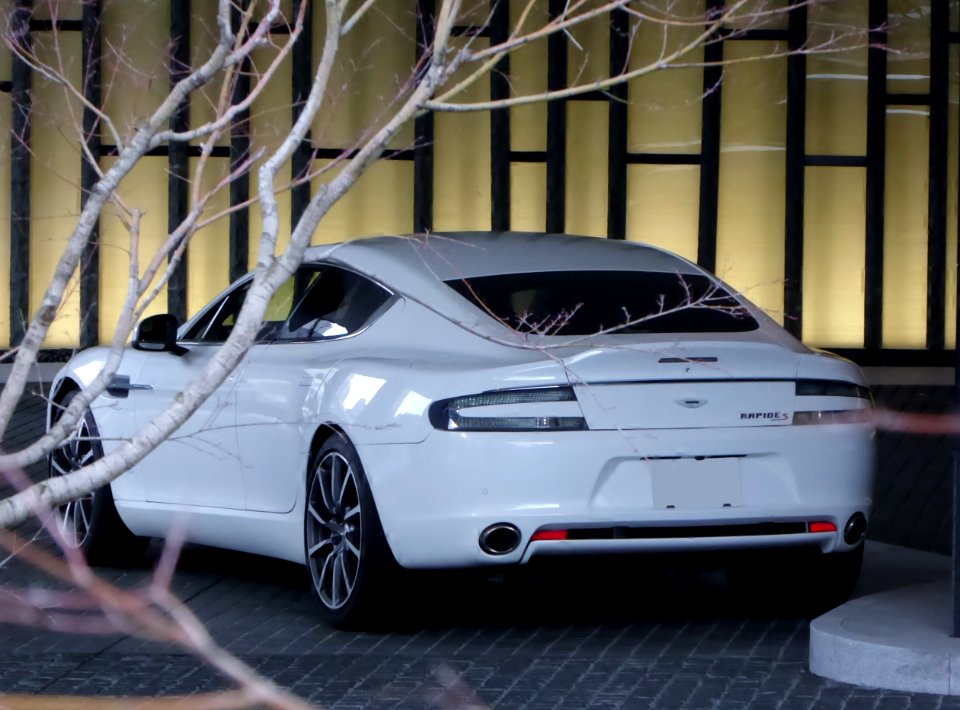 The rearview of Aston Martin RAPIDE S