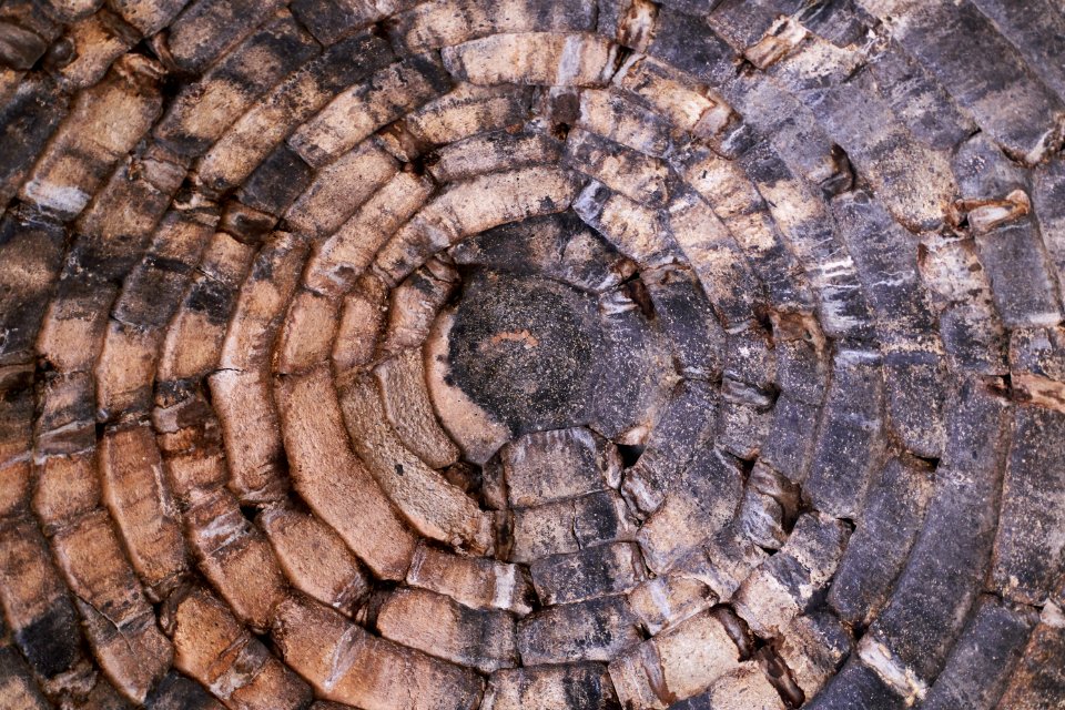The masonry of the roof in the Tomb of Agamemnon on October 27, 2019