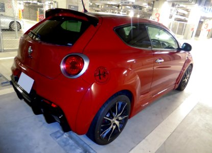 The rearview of tuned Alfa Romeo MiTo Quadrifoglio Verde