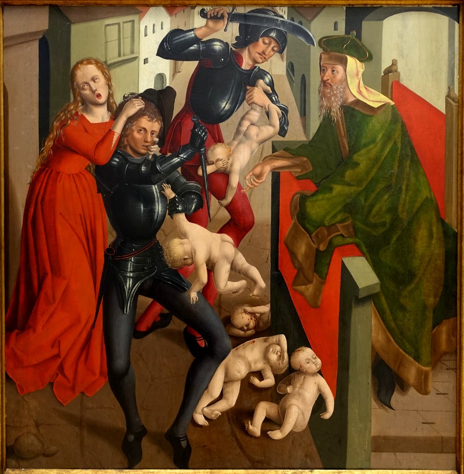 The Massacre of the Innocents, by the Master of the Augsburger Heimsuchung, Freising, c. 1480 - Germanisches Nationalmuseum - Nuremberg, Germany - DSC02982