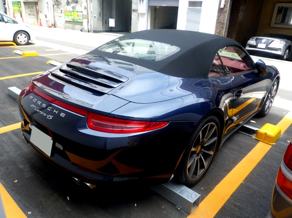 The rearview of Porsche 991 Carrera 4S Cabriolet