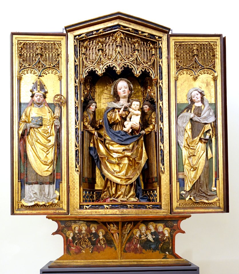 The Zams Altarpiece, Virgin and Child with Saints, Tirol, perhaps Landeck, c. 1485, Swiss stone pine - Bode-Museum - DSC03564