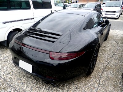 The rearview of Porsche 991 Carrera coupé