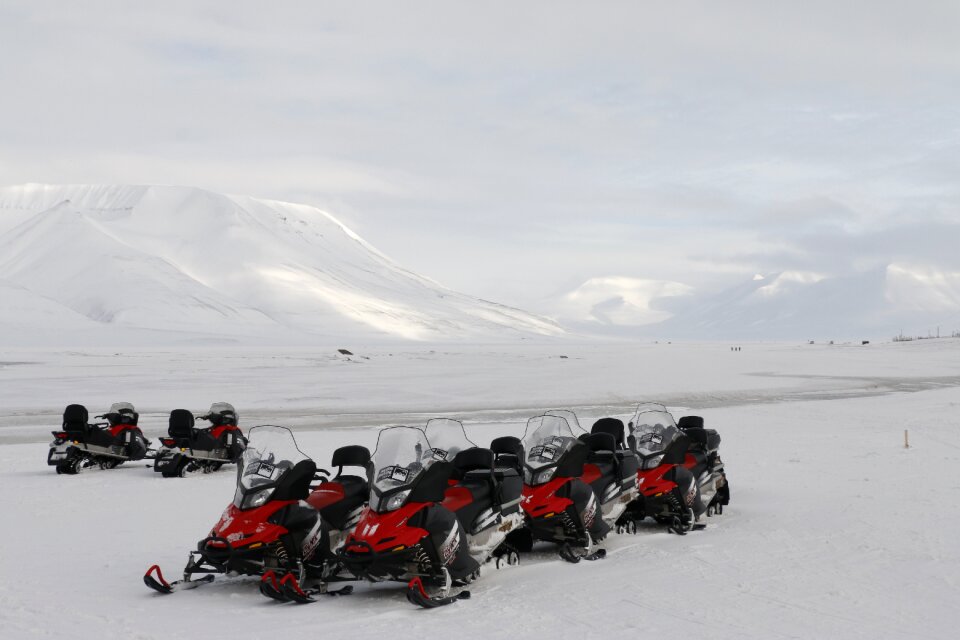 Outdoor spitsbergen snowmobile photo