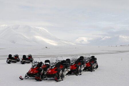 Outdoor spitsbergen snowmobile