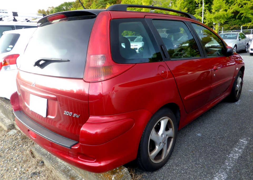 The rearview of Peugeot 206SW XS