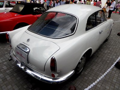 The rearview of white Alfa Romeo Giulietta Sprint photo